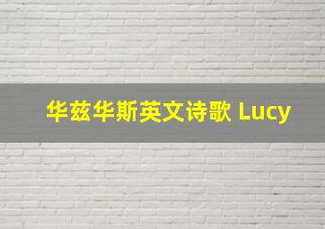 华兹华斯英文诗歌 Lucy